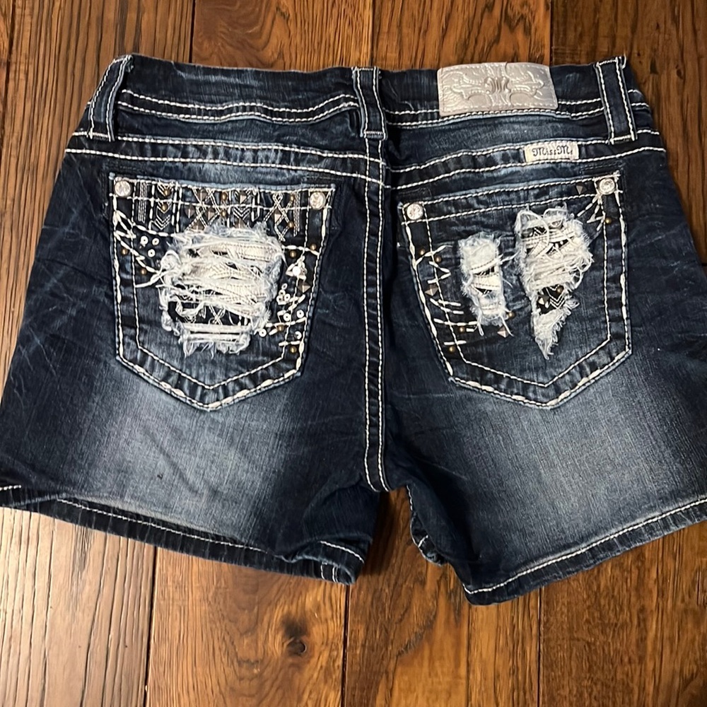 Miss me denim shorts. Never worn.  Color is slightly lighter than pic